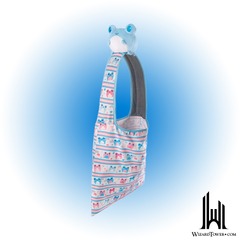 Tote Bag with Plushie: (White Transgender Pride + Blue Frog)